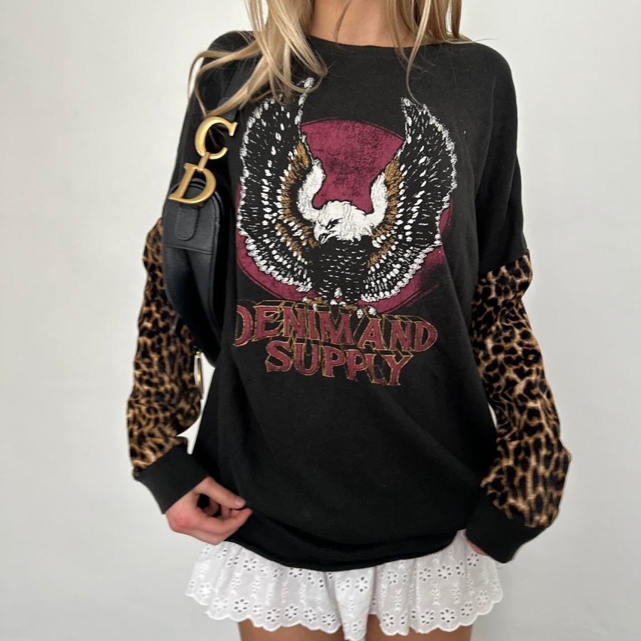 Vintage RARE Ralph Lauren leopard long sleeve top ♡