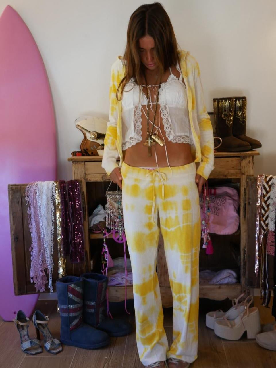 Vintage 00’s yellow Juicy Couture hoodie and pants set