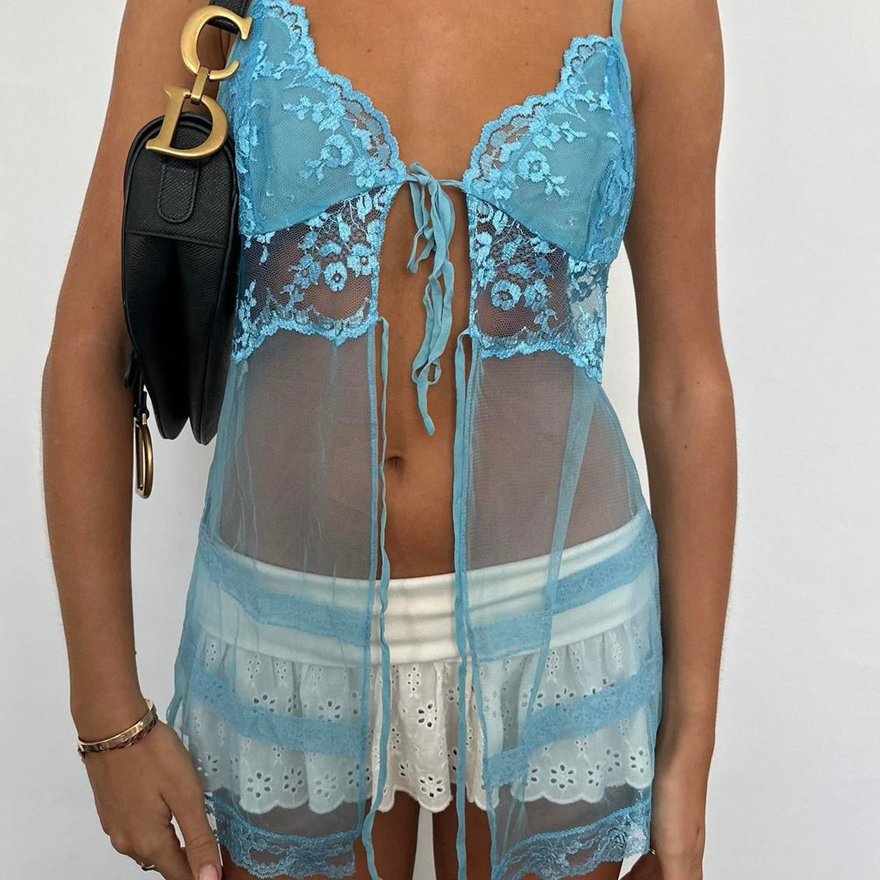 Vintage Victoria’s Secret blue babydoll top