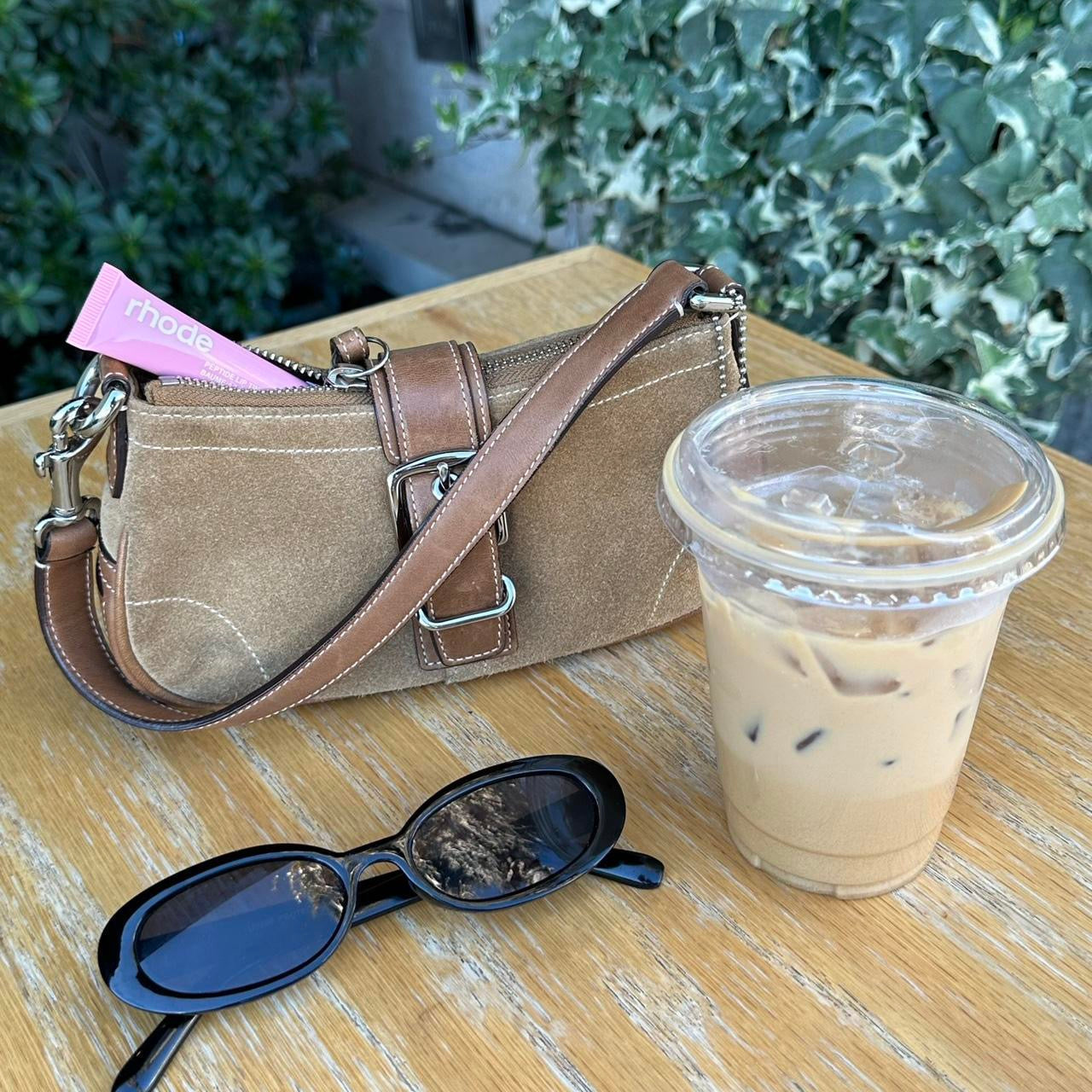 Vintage brown coach suede early 2000s bag