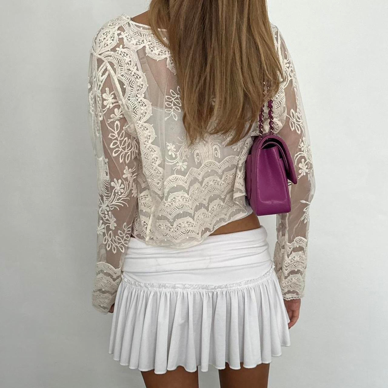 Vintage 00s lace boho cardigan top