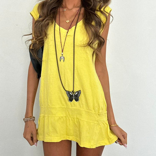 Vintage 00s yellow mini dress