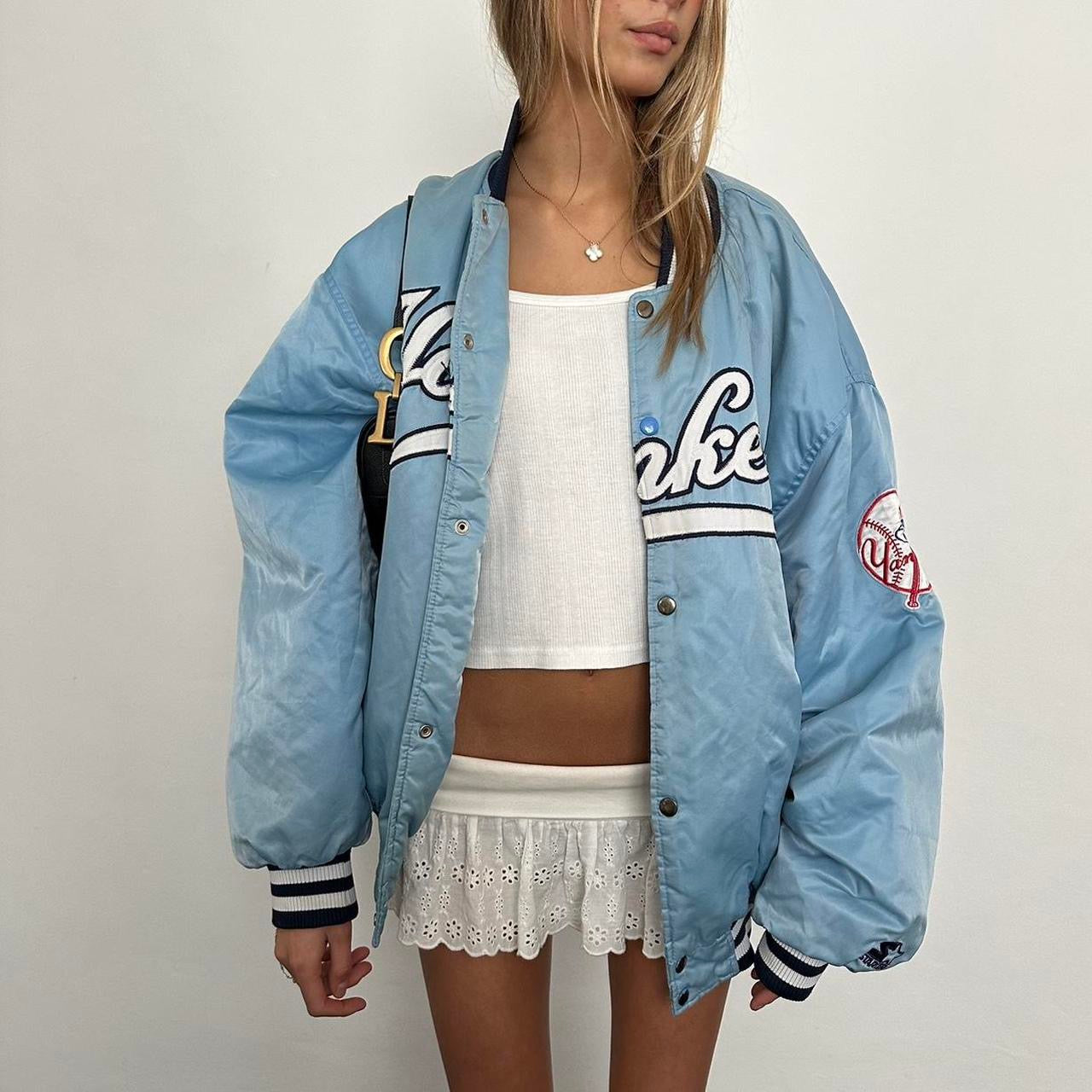 Vintage 90’s Yankees blue varsity bomber jacket