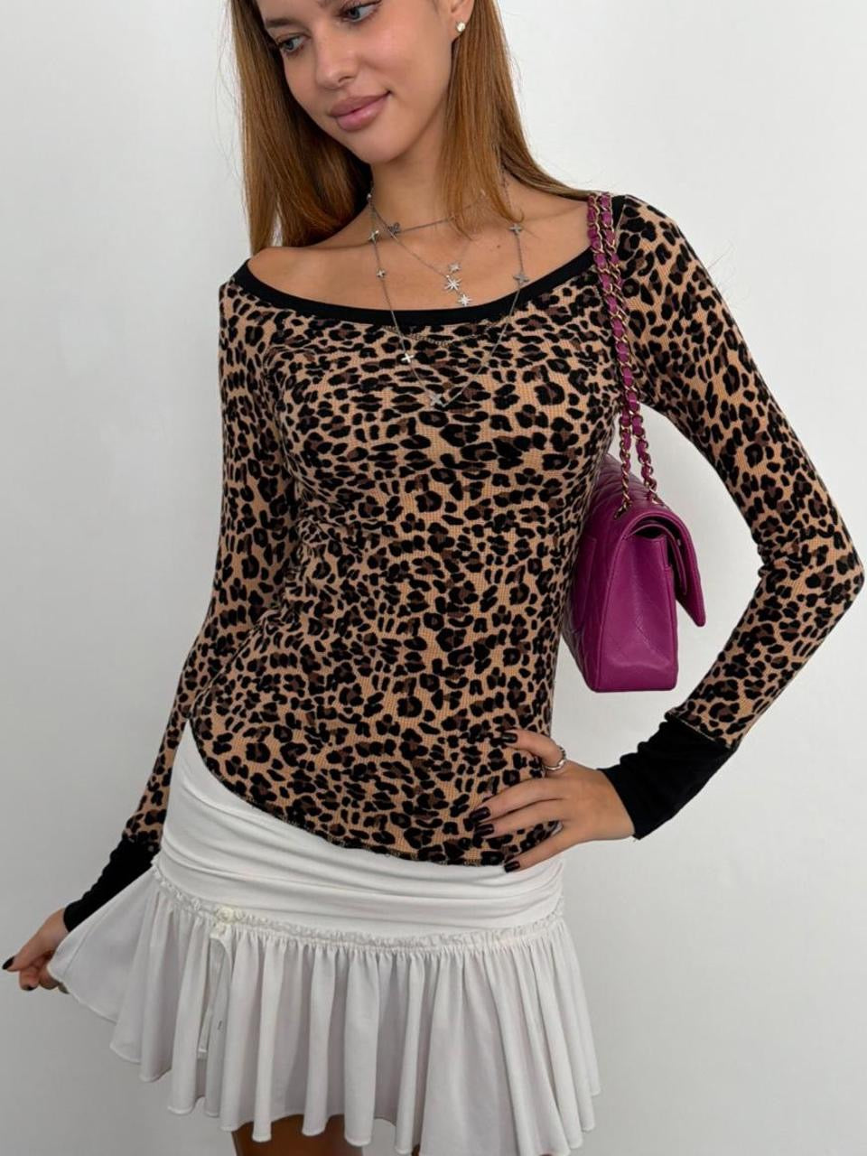 Vintage 00’s leopard waffle top