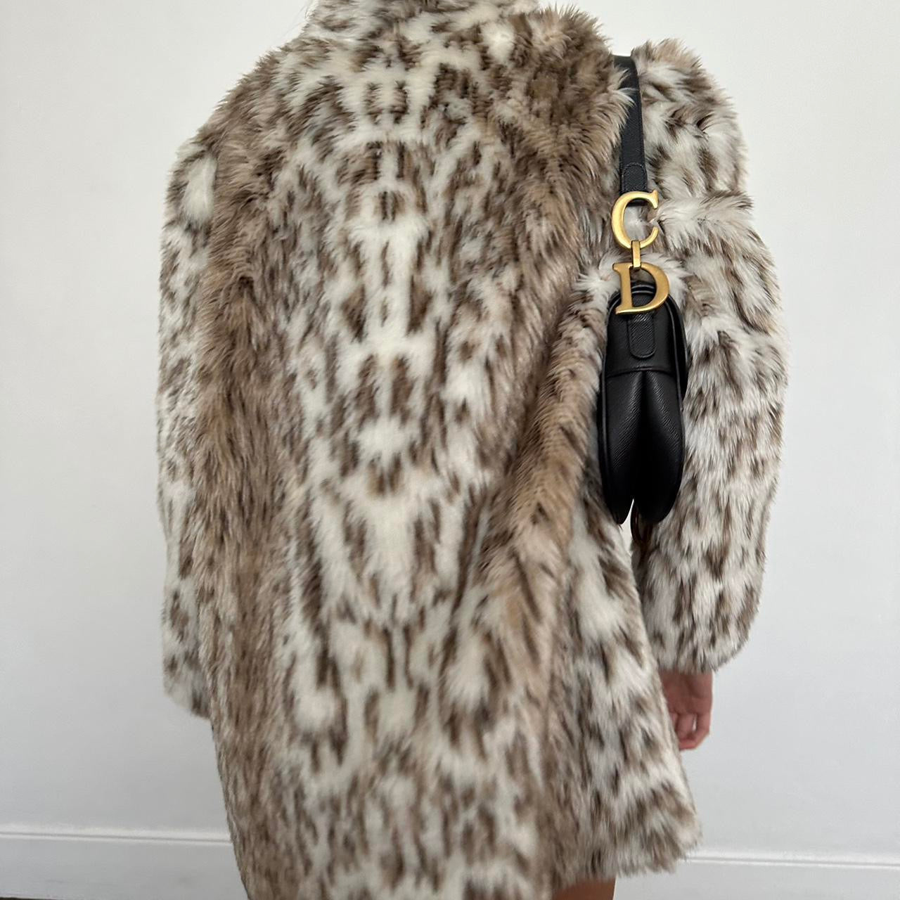 Vintage 90’s leopard faux fur jacket