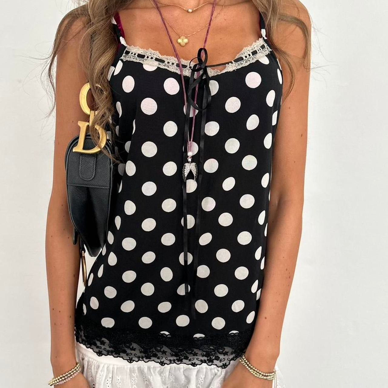 Vintage 90’s black polka dot cami top