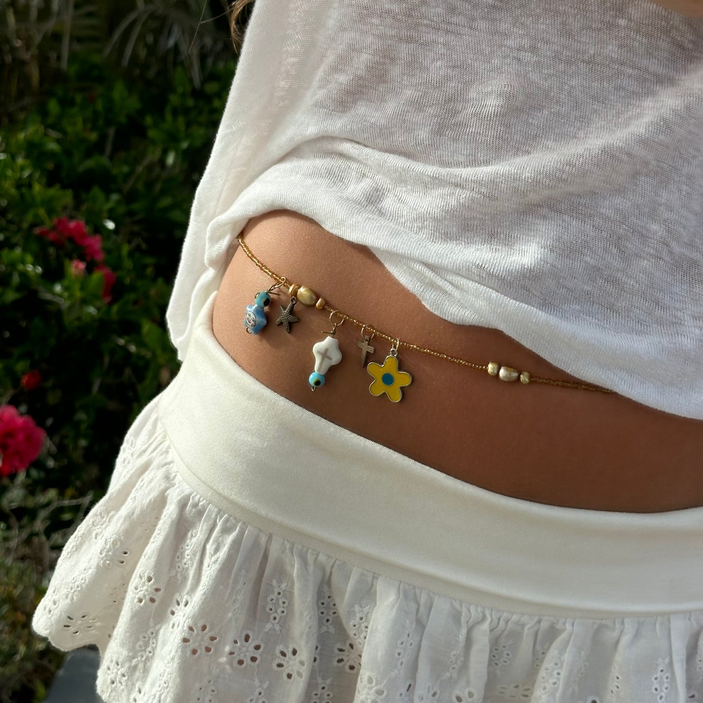 Handmade island beaded belly chain 🪸🐚