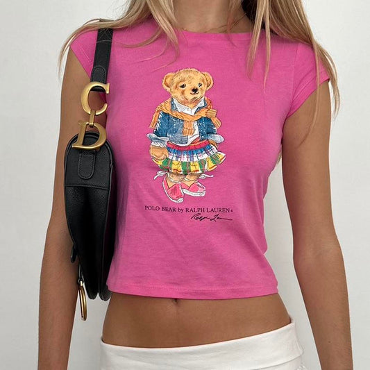 Vintage pink Ralph Lauren bear baby tee