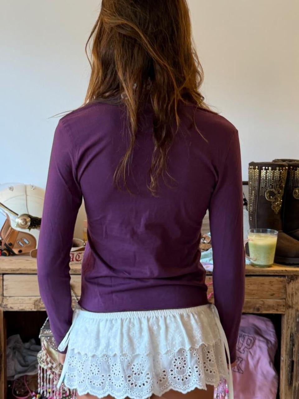 Vintage 00’s Polo Ralph Lauren purple graphic long sleeve top