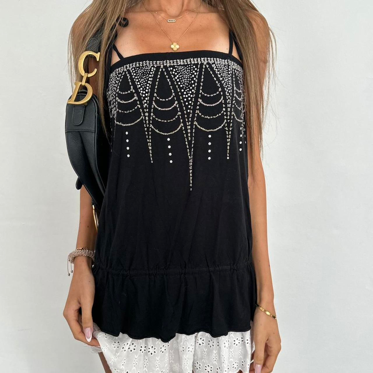Vintage 2000’s black sequin cami top