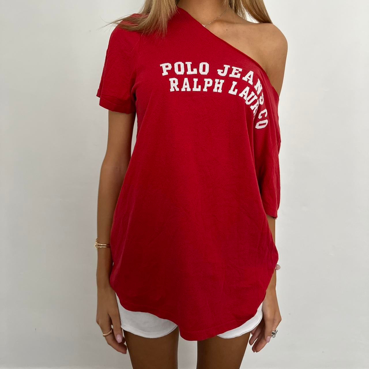 Vintage Ralph Lauren red off shoulder top