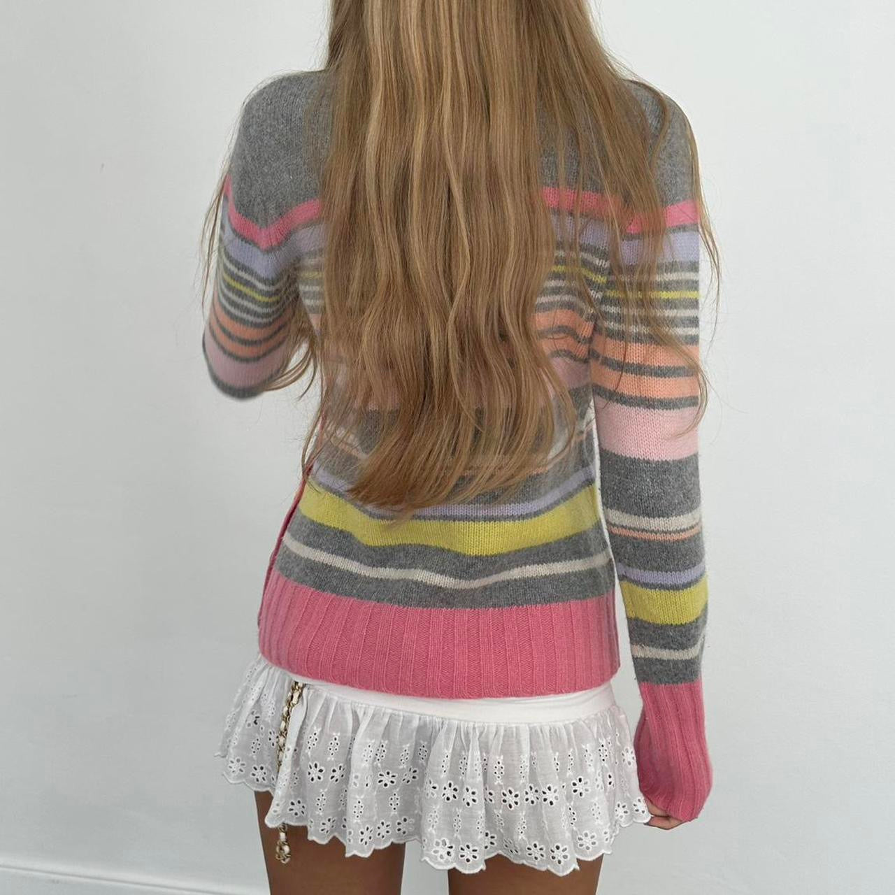 Vintage striped roll neck sweater