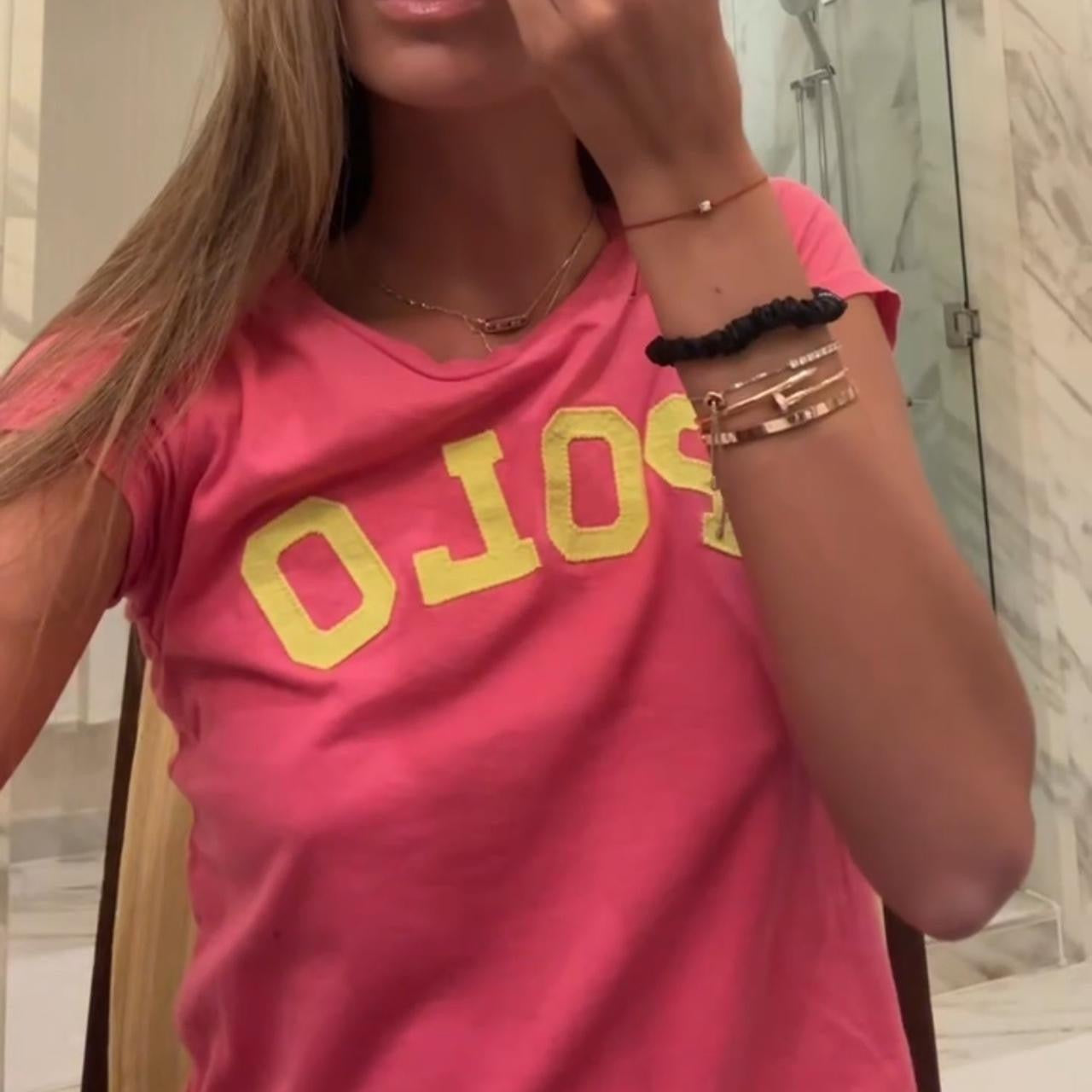 Vintage Ralph Lauren yellow letter baby tee