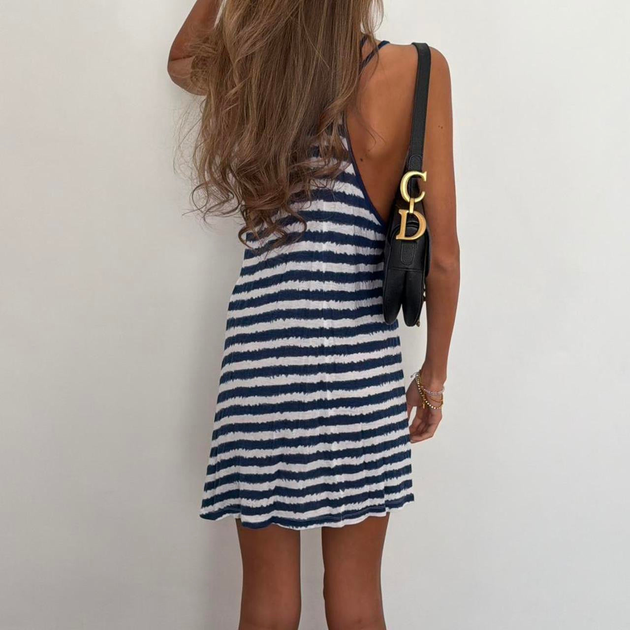 Vintage 90’s striped preppy boho mini dress