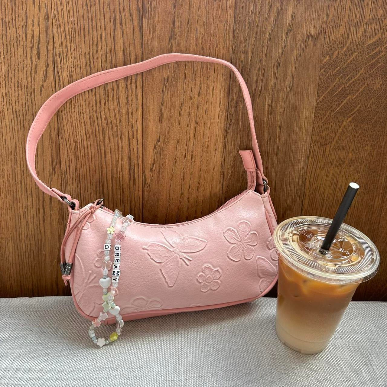 Vintage baby pink butterfly bag 🌸