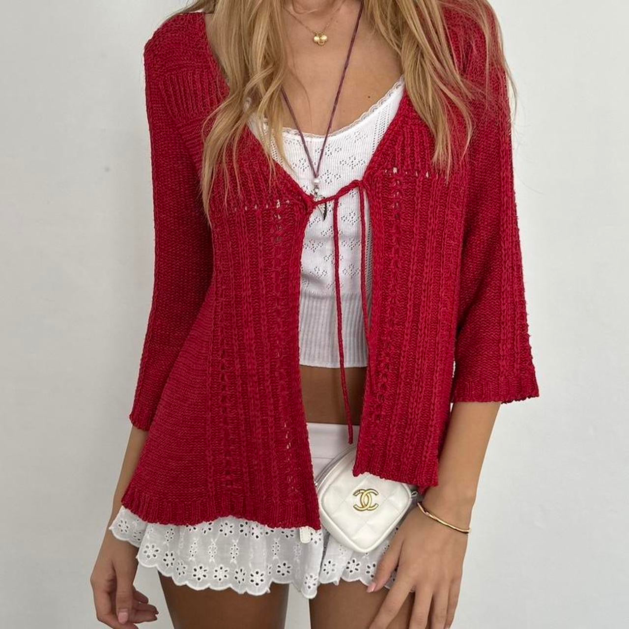 Vintage 90’s red cardigan