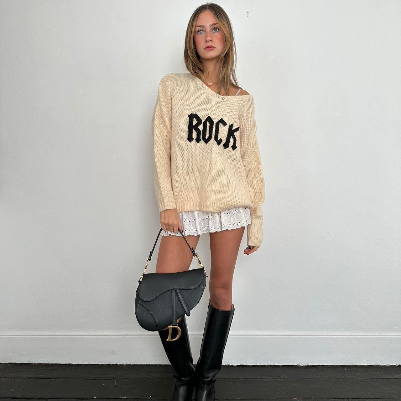 Vintage cream Rock sweater