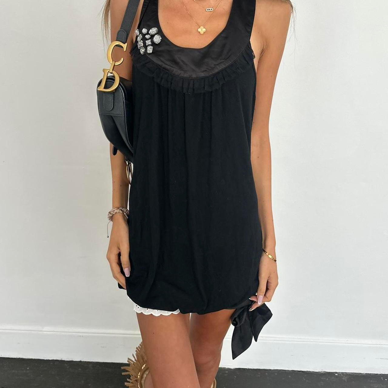 Vintage 2000’s black tie up dress