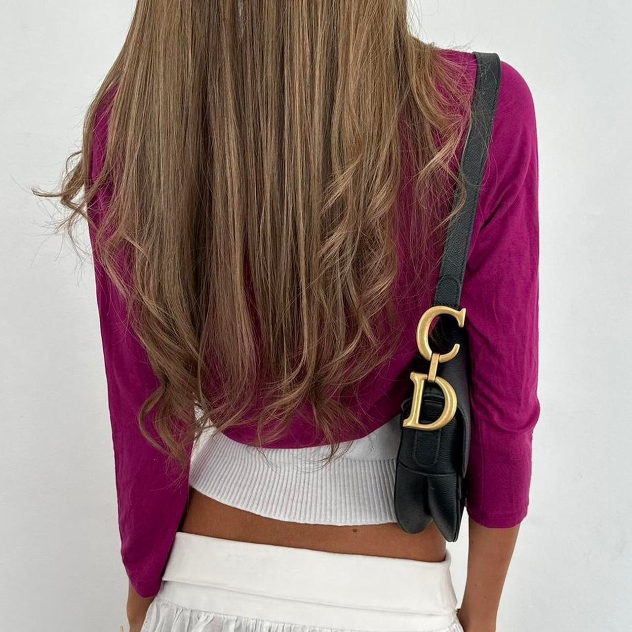 Vintage dark pink long sleeve layering top