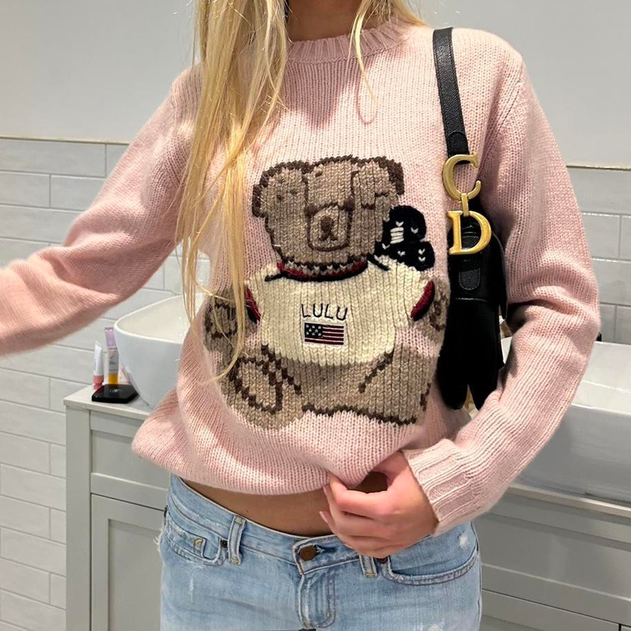 Vintage 90’s American Flag knit sweatshirt 💕🧁🧸