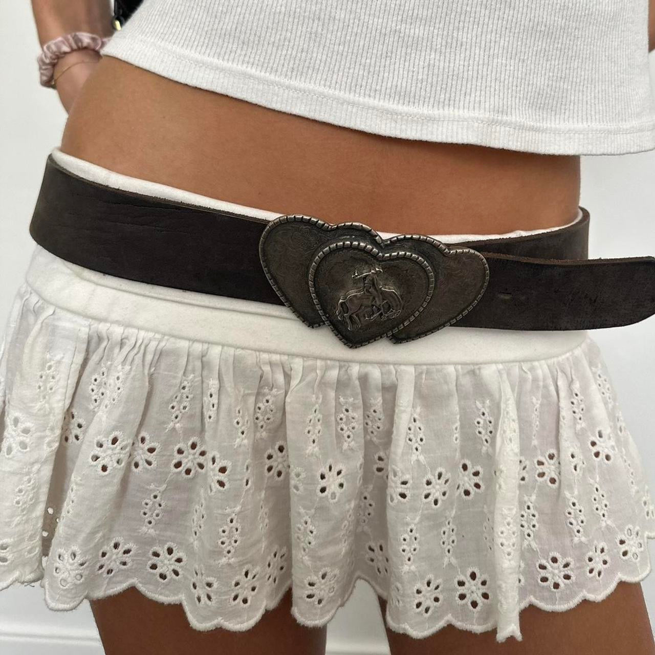 Vintage heart classic western belt