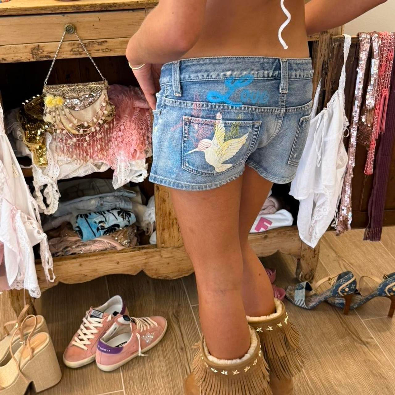 Vintage 90s rare Guess denim shorts