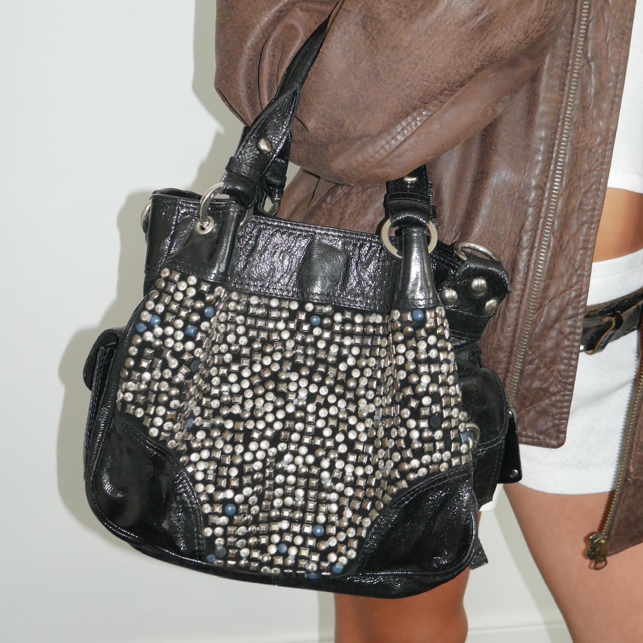 Vintage black studded bag