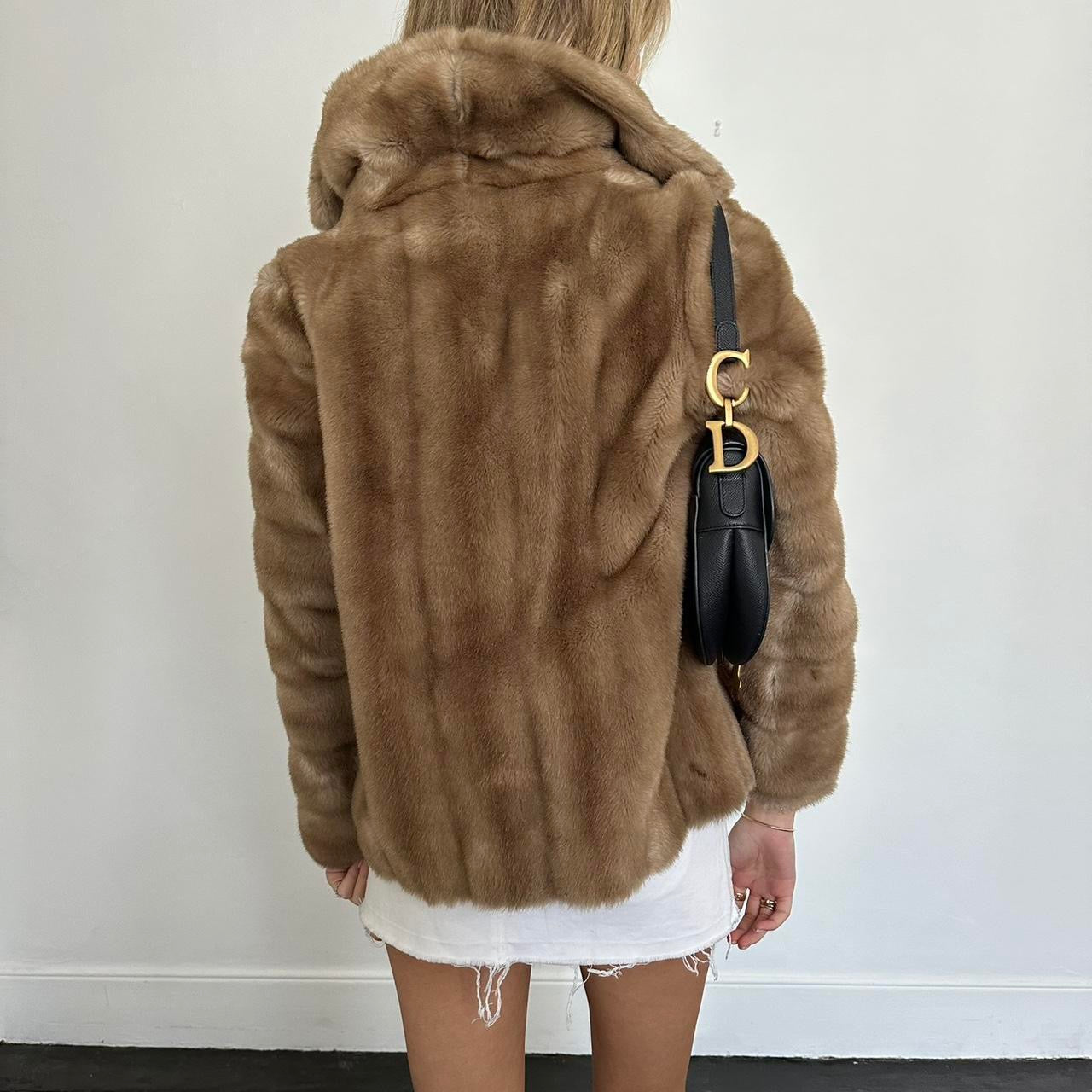 Vintage 2000’s brown faux fur jacket