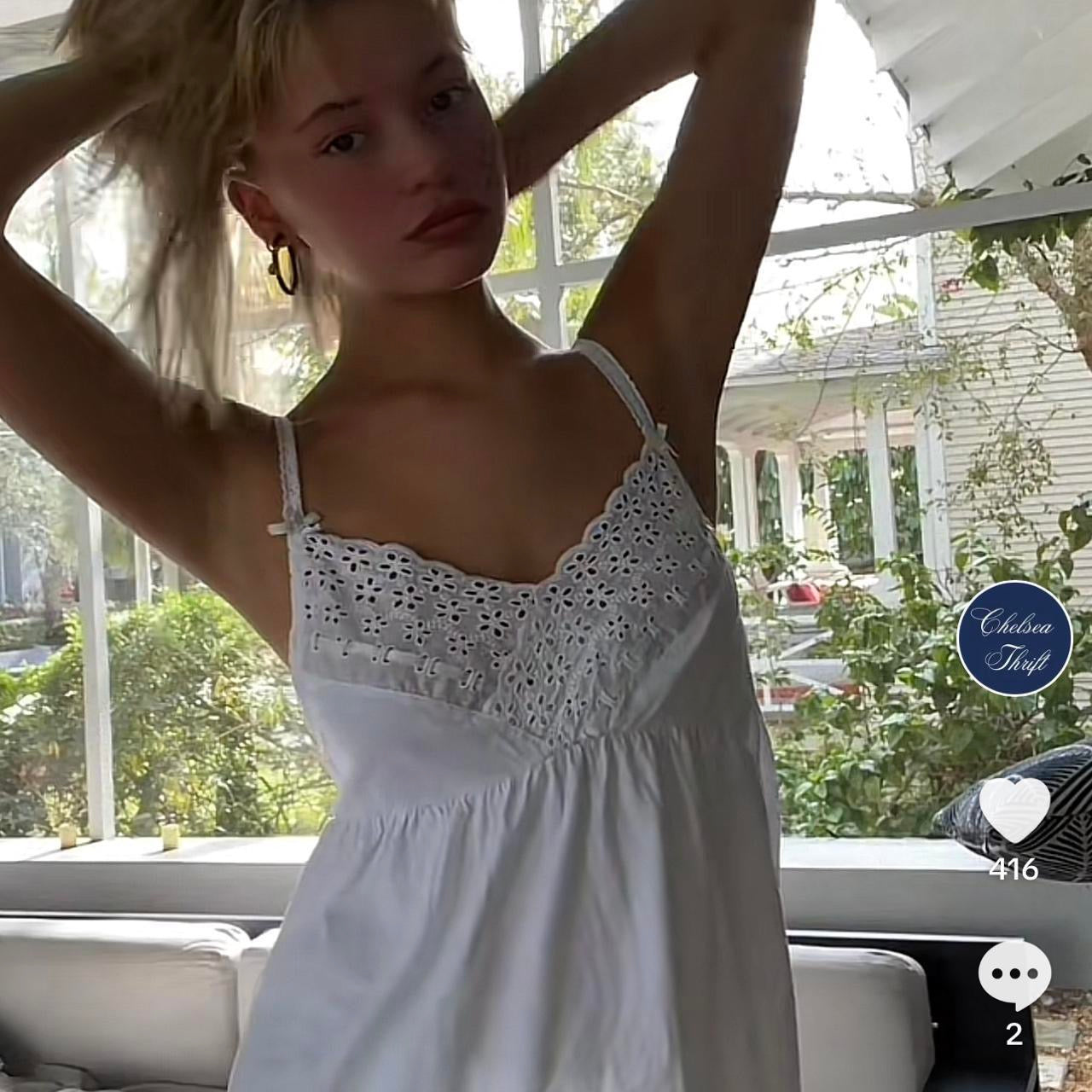 Vintage Victorias Secret white babydoll camisole top