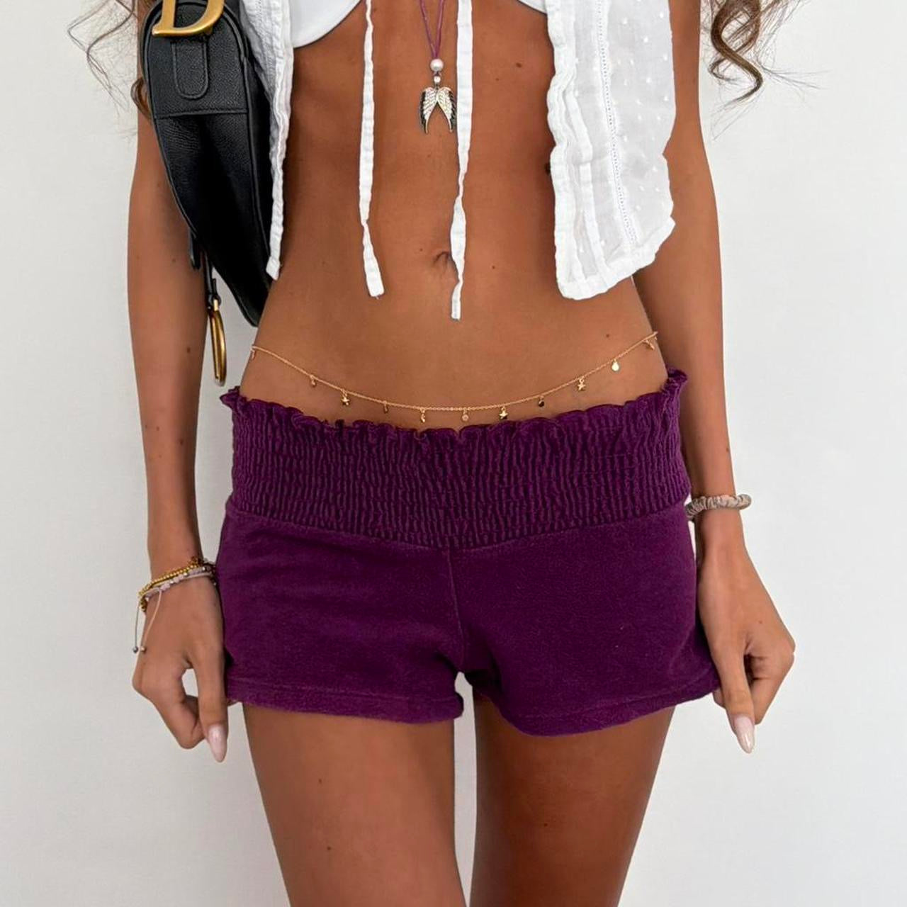 Vintage 00’s dark purple toweling shorts
