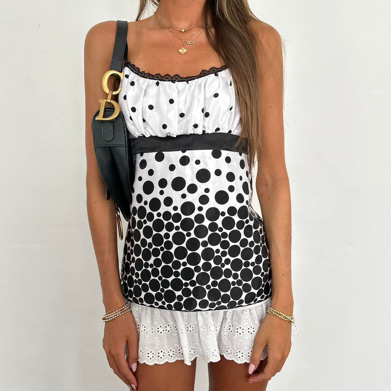 Vintage 90’s black polka dot top