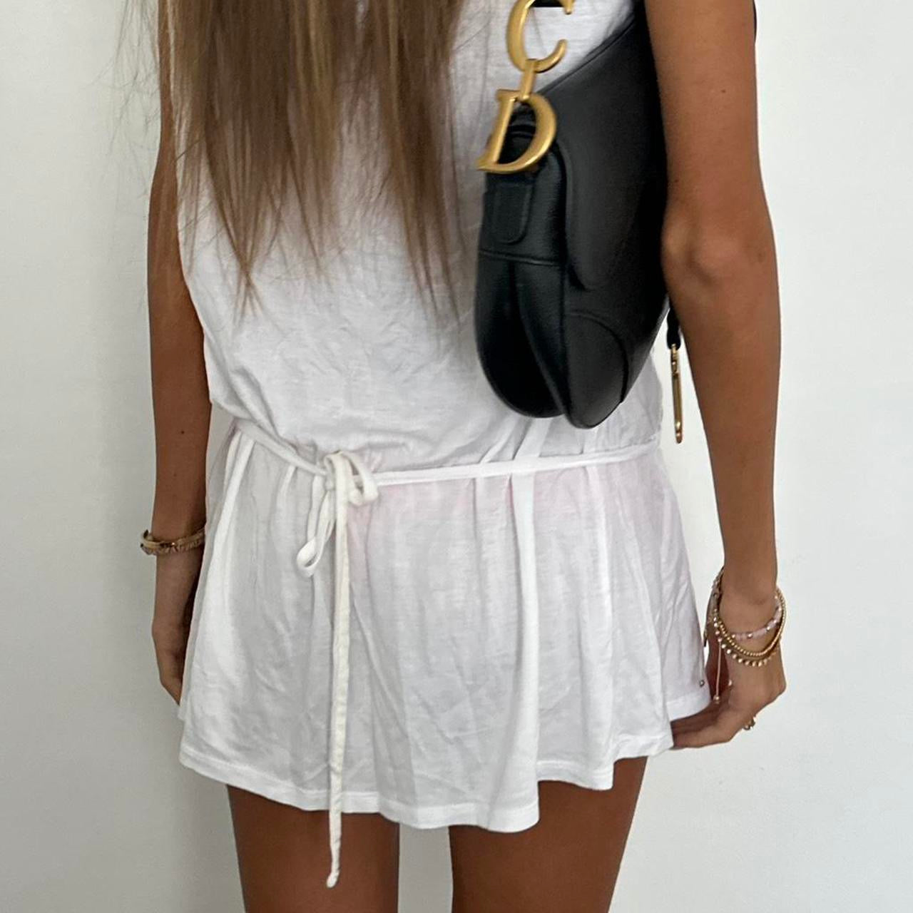 Vintage 00s white T-shirt tie mini dress