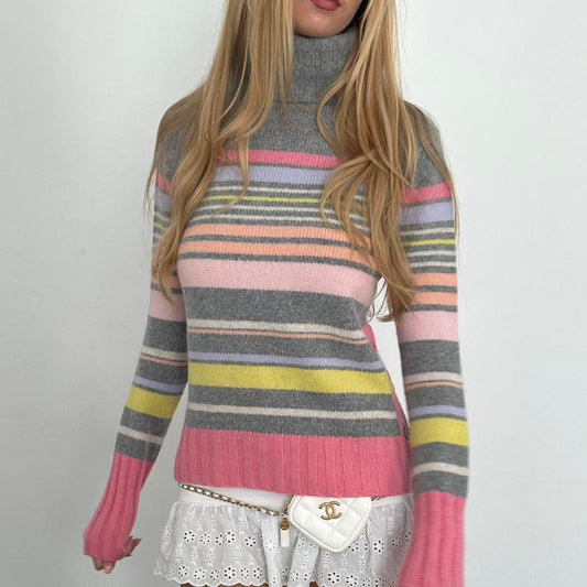Vintage striped roll neck sweater