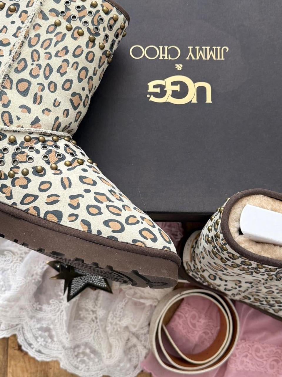 Vintage 2010 Jimmy Choo leopard print X Ugg boots