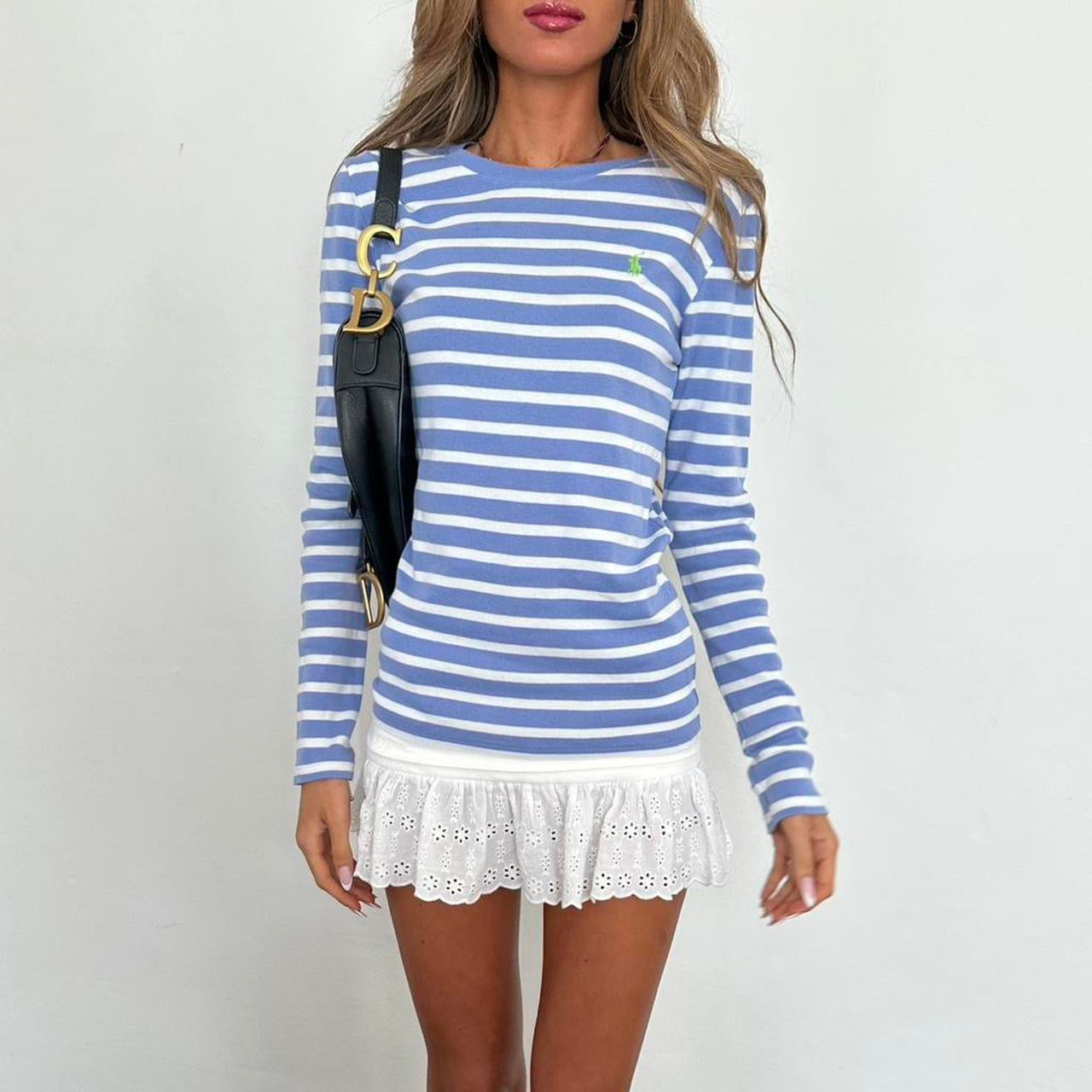 Vintage 90’s Polo Ralph Lauren blue striped long sleeve top