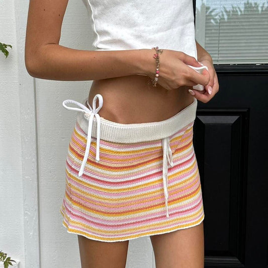 Vintage 90’s striped knitted mini skirt