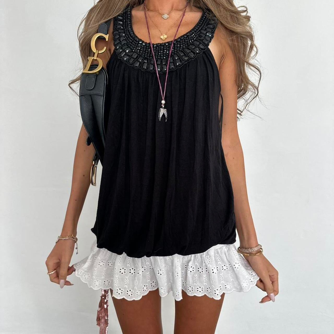 Vintage 00s black boho top