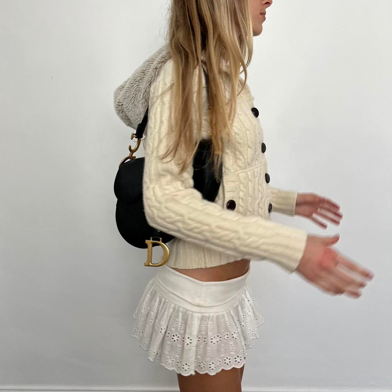 Vintage 90’s knitted zip up hoodie cream sweater