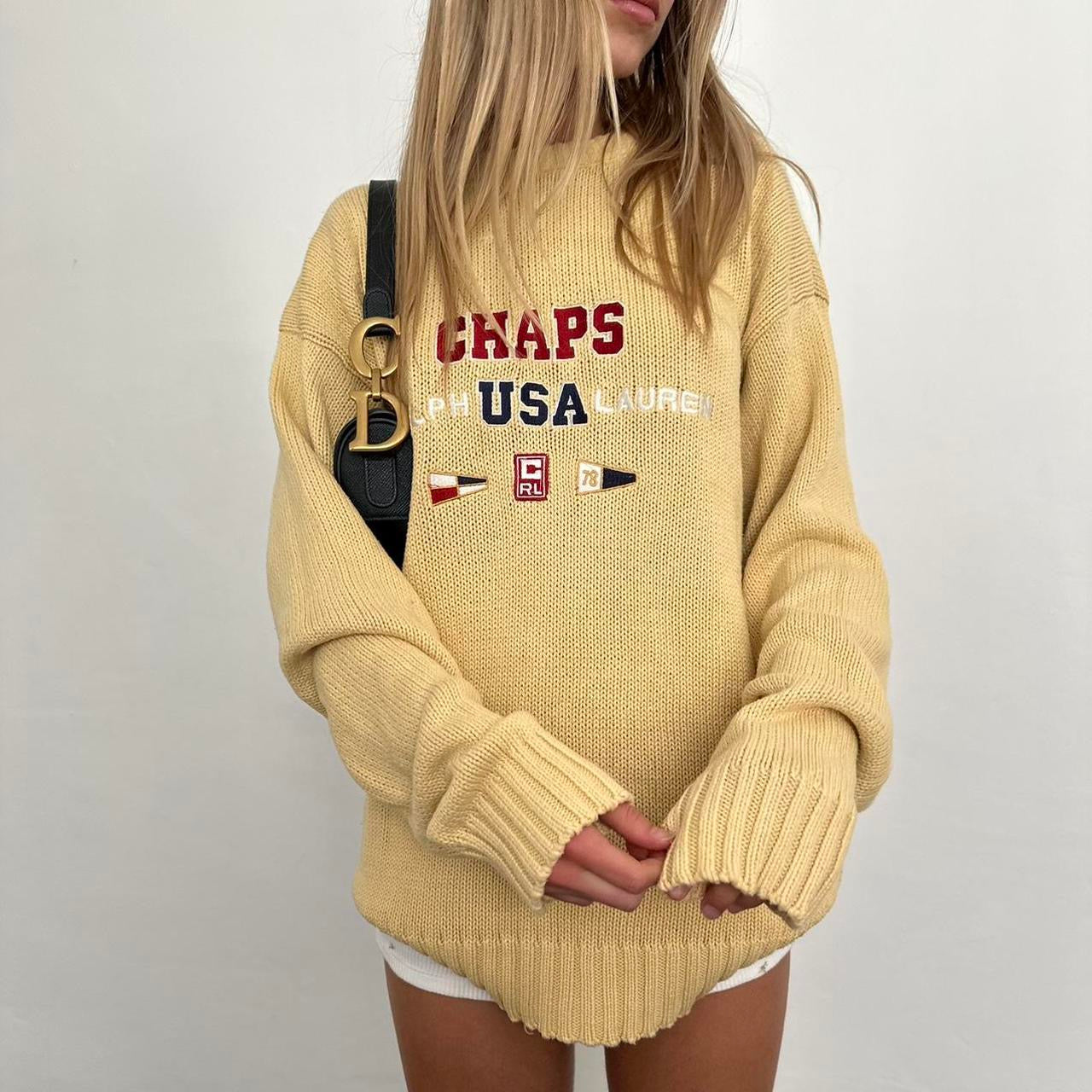 Vintage Ralph Lauren yellow flag sweater