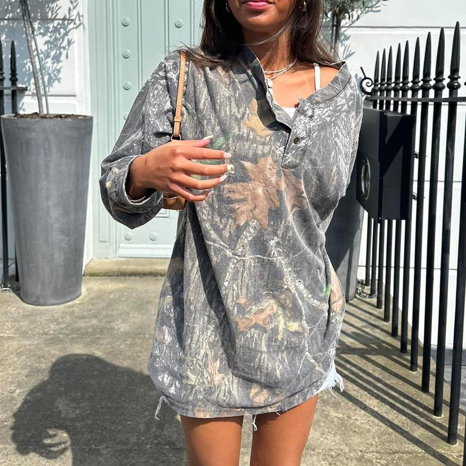 Vintage 90’s long sleeves camouflage top