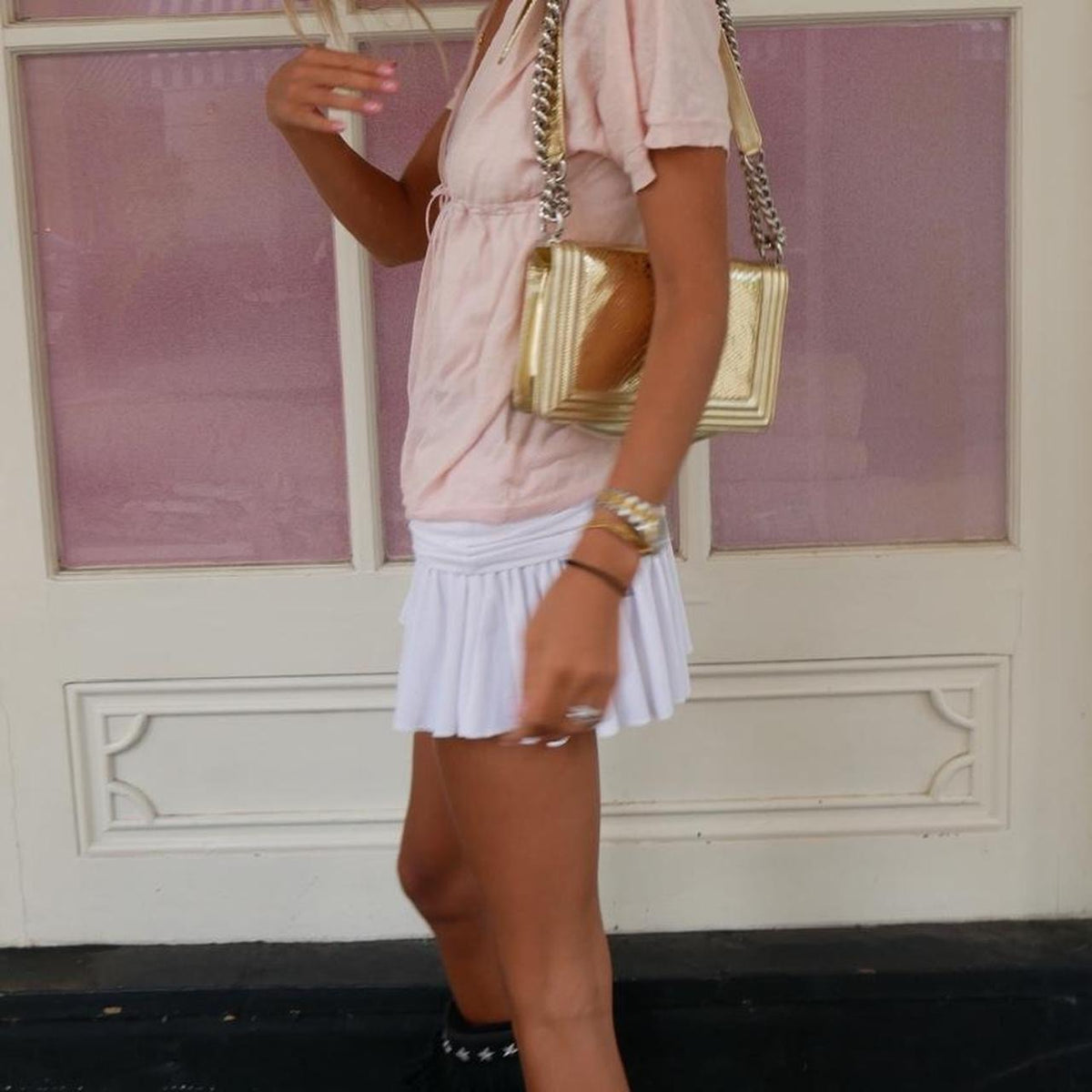 Vintage 00s pink lovely tie up top