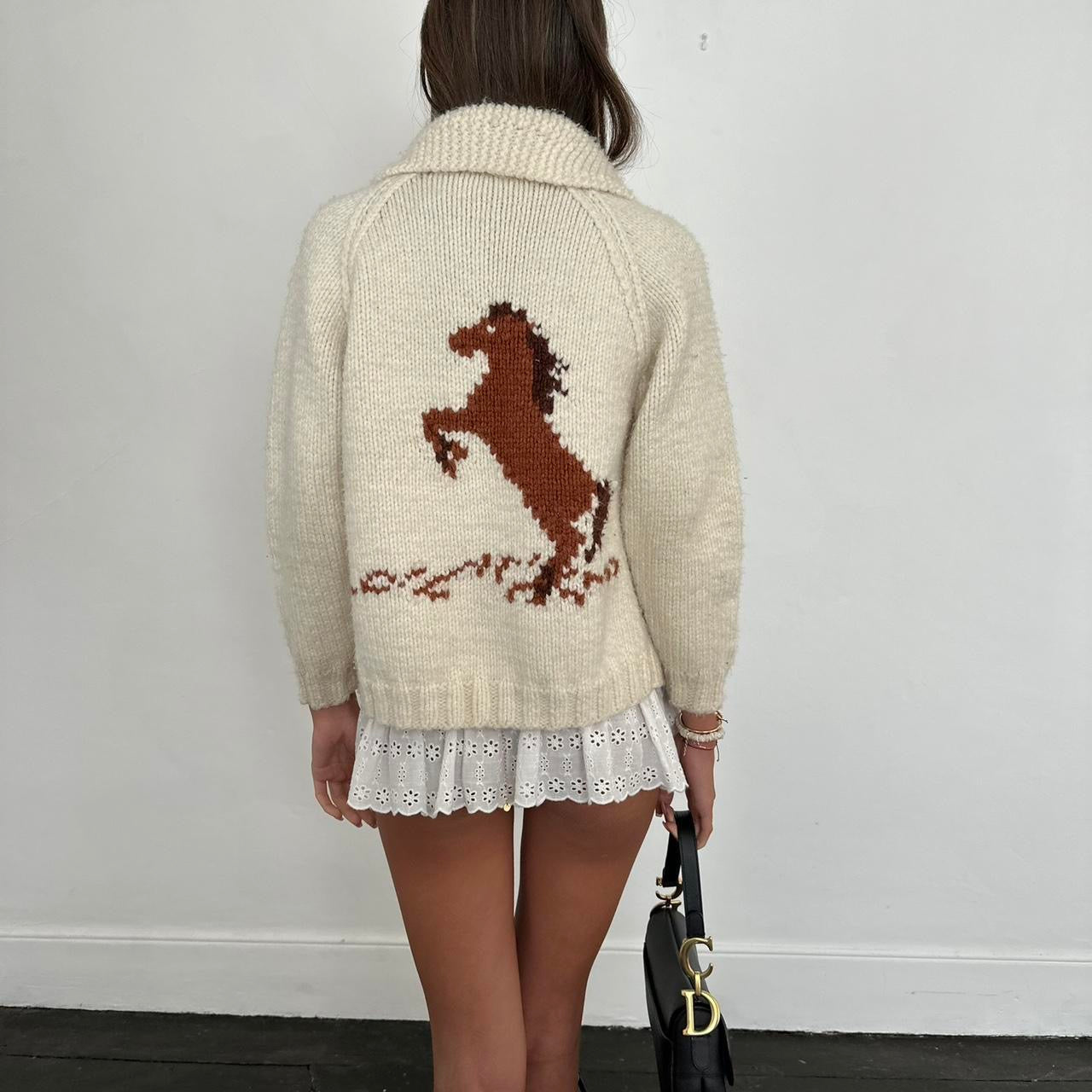 Vintage 90s knitted horse 🐴 jacket 🤍