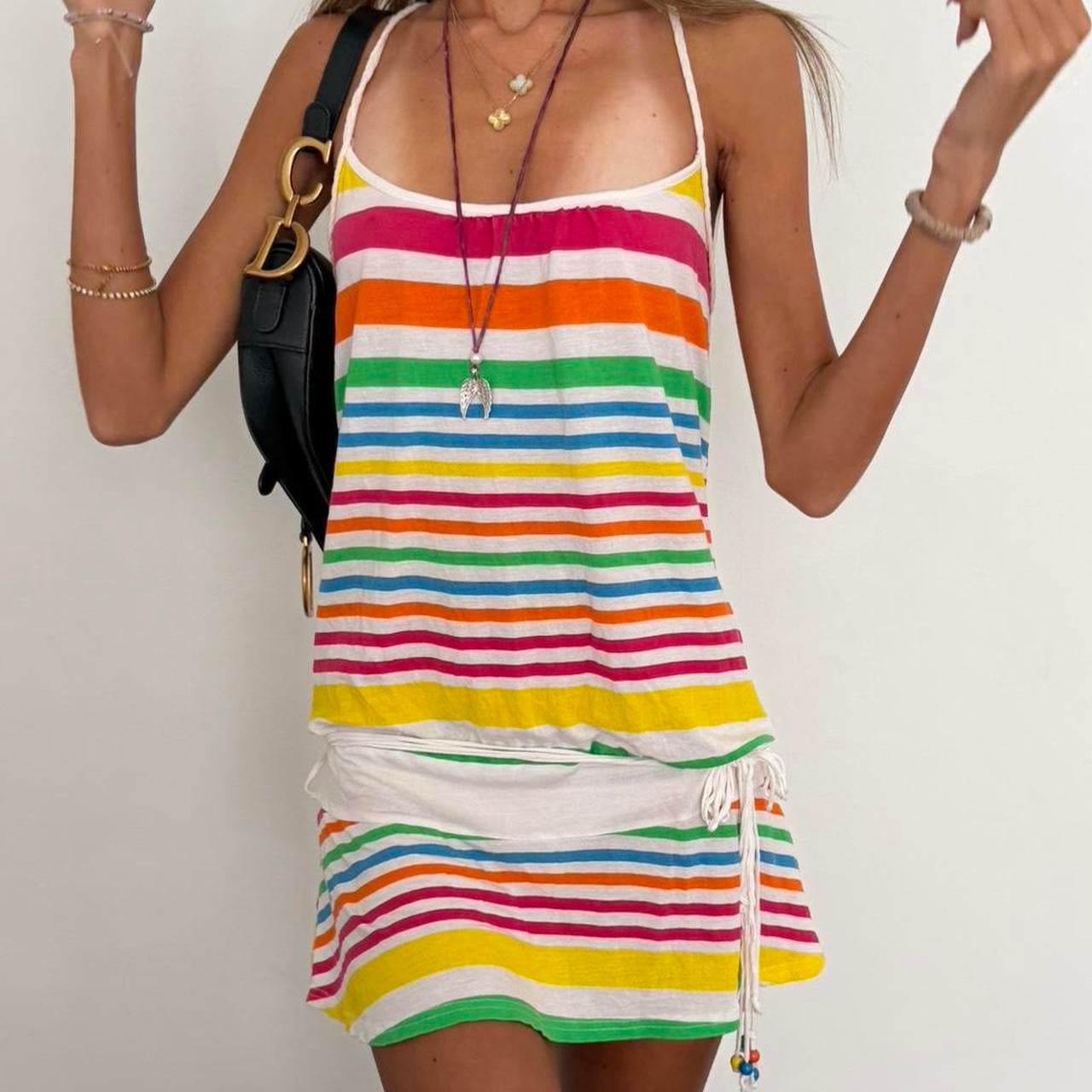 Vintage 90’s colourful striped mini dress
