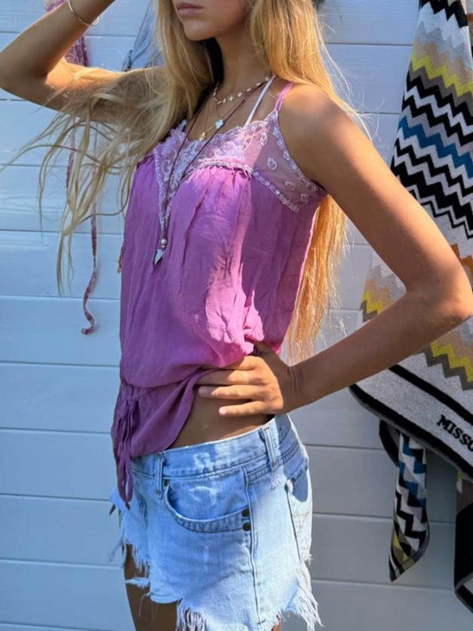 Vintage 00’s pink silky camisole top
