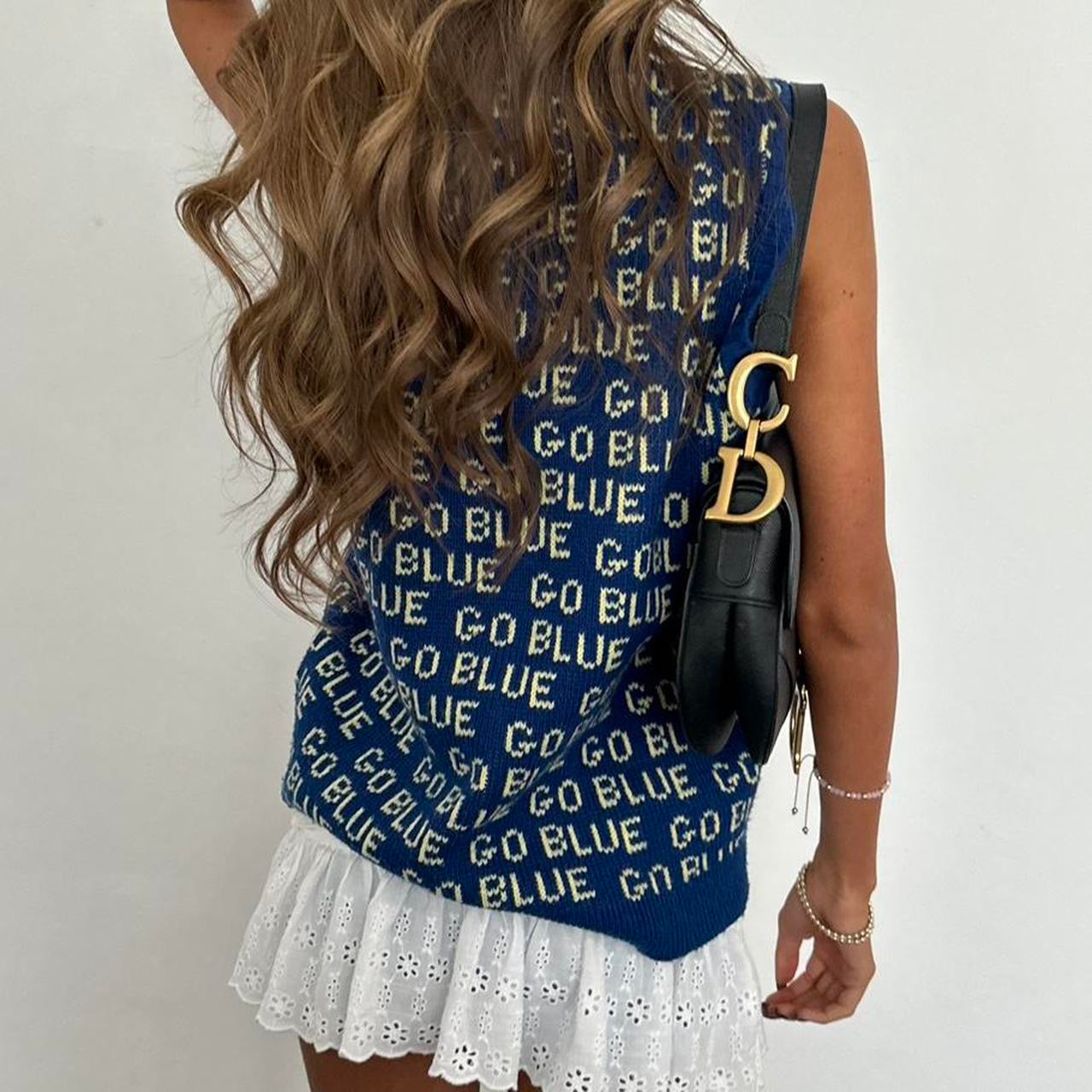 Vintage 90’s Go Blue University of Michigan knit vest sweater