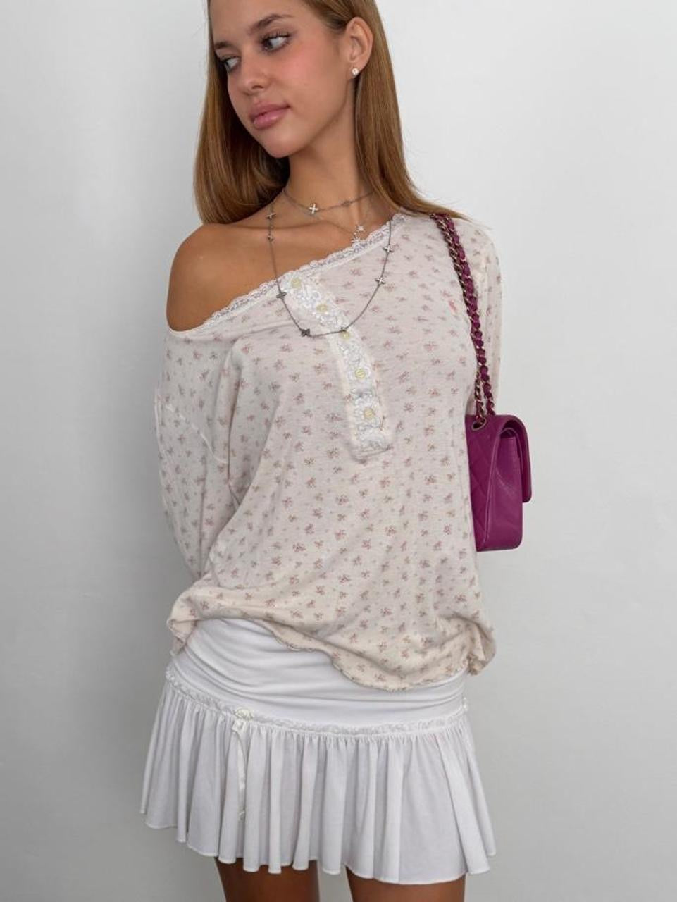 Vintage 90’s Ralph Lauren long sleeve floral wallpaper top