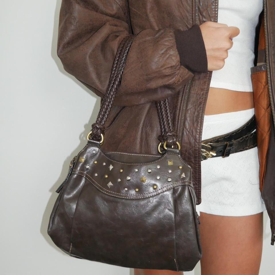 Vintage studded brown bag