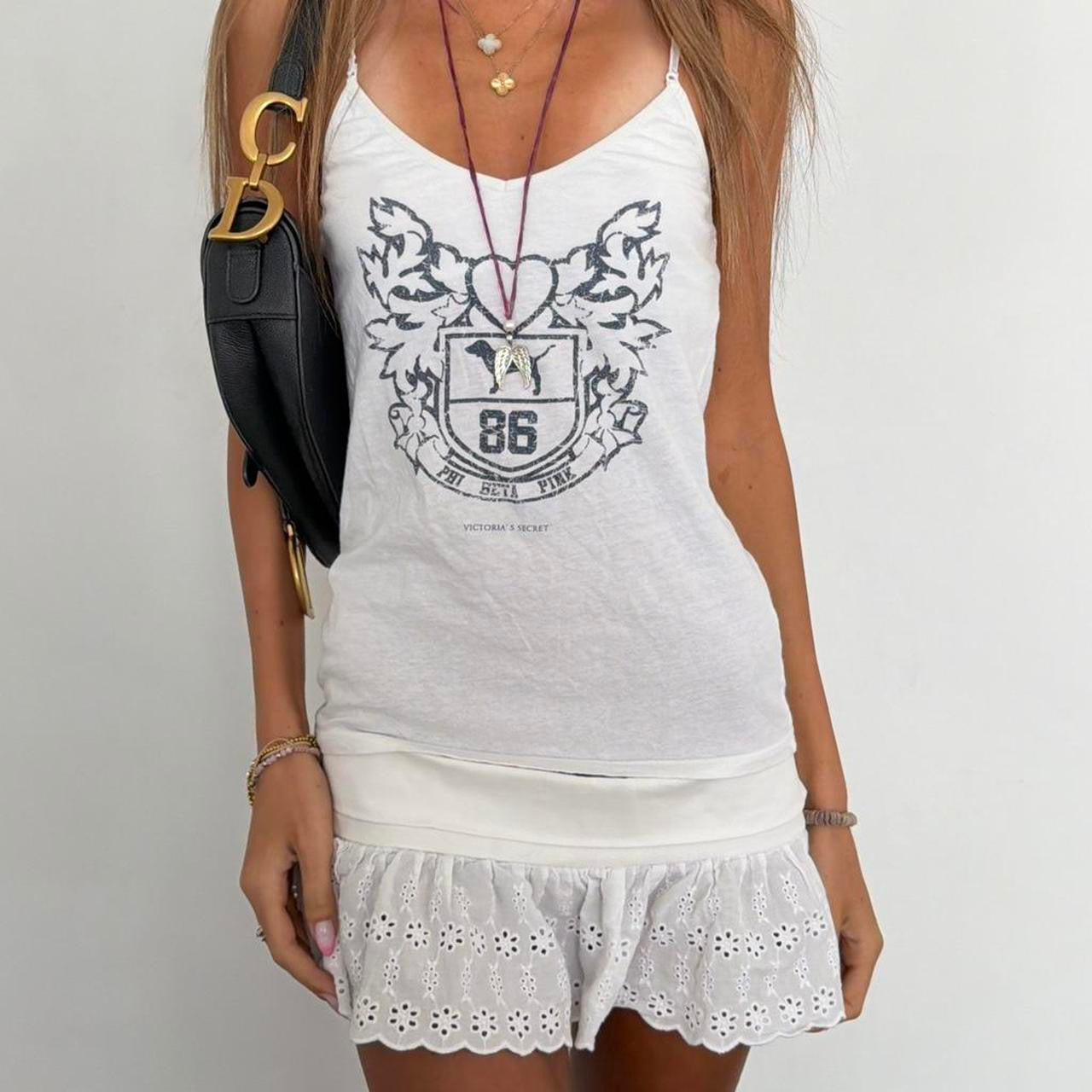 Vintage 90’s rare white Victoria’s Secret cami top