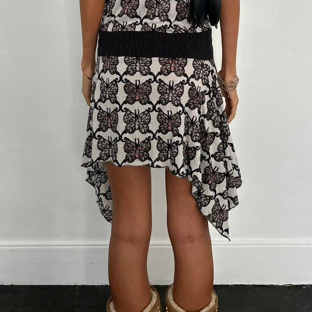 Vintage 90’s butterfly mini dress with ruffle hem