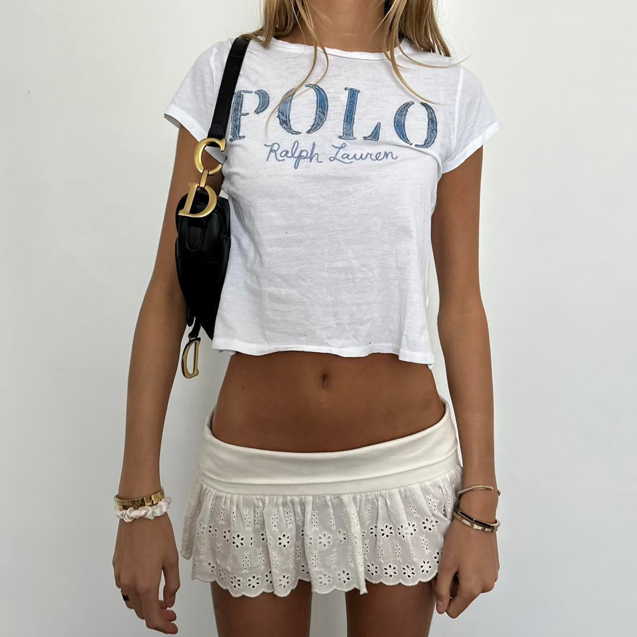 Vintage Ralph Lauren white embroidery baby tee